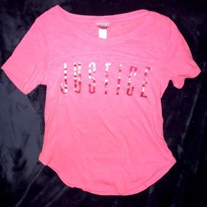 Justice Tee Shirt, Size 8, EUC